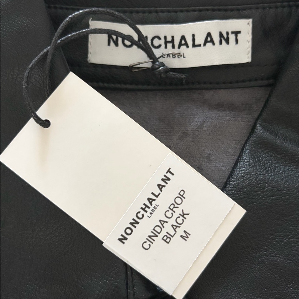 NONchalant Black Faux Leather Crop Top - Picture 6 of 6